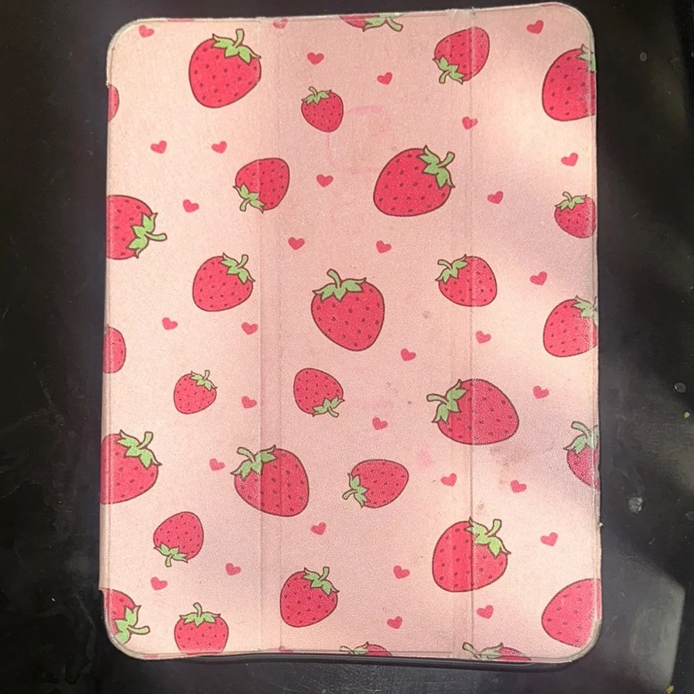 Strawberry Pattern Tablet Case - Pink For iPad 7/8/9 gen